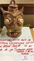 American Folk Art Head Jug