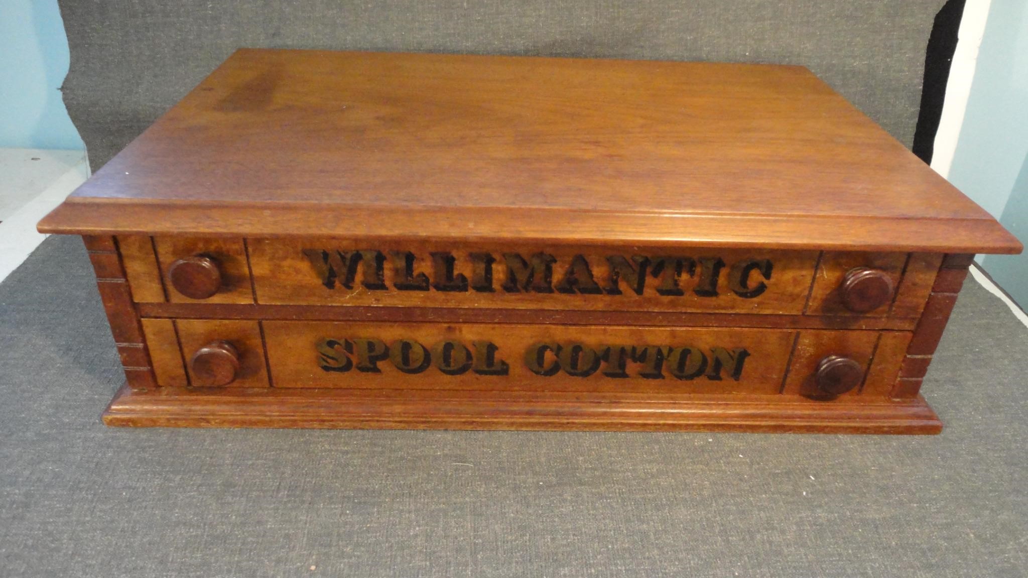 Antique Willimantic 2 Drawer Spool Cabinet