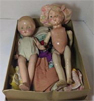Antique dolls with vintage doll clothes