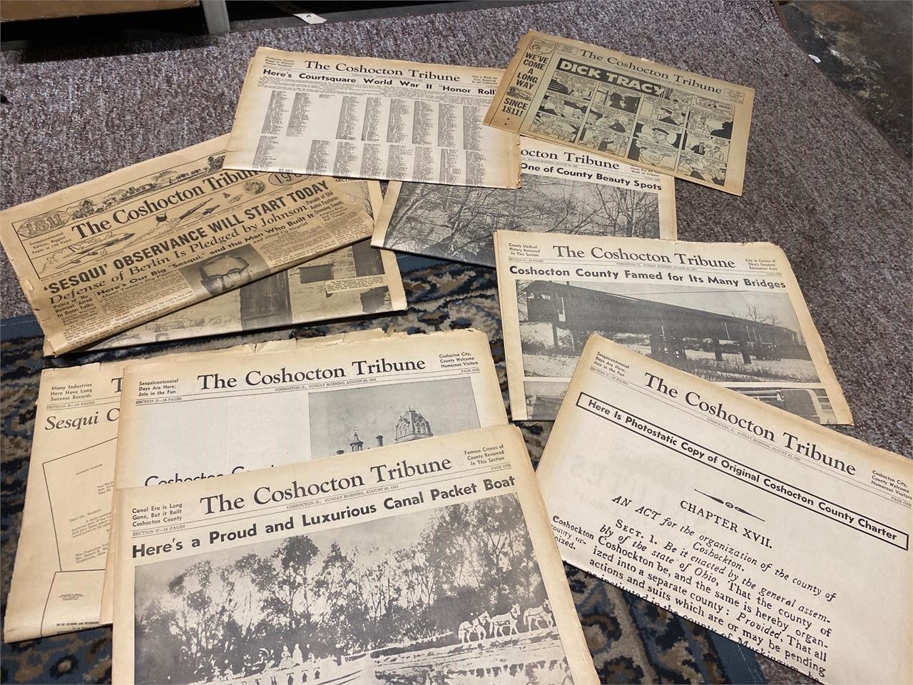 Vintage Coshocton Newspapers