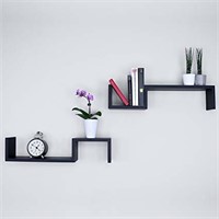 Set of 2 Wall Mounted Floating Shelves