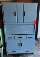 Vintage Hoosier style cabinet / Blue