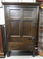 Pine primitive style single door over one drawer