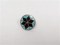.925 Sterling Zuni Turquoise Tie Tack