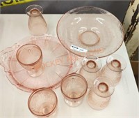 Fosteria pink depression glass lot