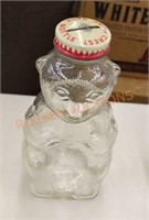 Vintage snowcrest bank bear bottle with lid