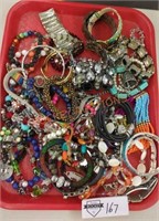 Costume jewelry tray lot