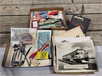 2 FLATS FULL OF VINTAGE AIRLINE COLLECTIBLES,