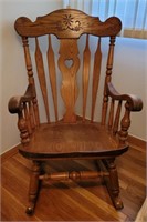 Oversized oak rocking chair