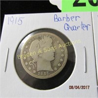 US 1915 BARBER QUARTER AND 1854 SEATED LIBERTY