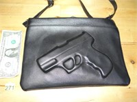 Leathe Gun Clutch For Concealed Carry