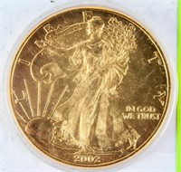 Coin 2002  American Silver Eagle Gold Plated