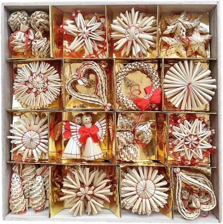 56 Pieces of Christmas Straw Star Jewelry