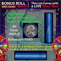 1-5 FREE BU Nickel rolls with win of this 1963-d S