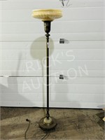 vintage floor lamp w/ large glass shade