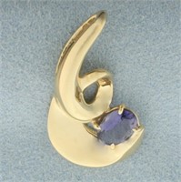 Tanzanite Slide Pendant in 14k Yellow Gold