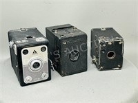 3 vintage box cameras - as is