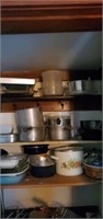 3 shelves of cookware
