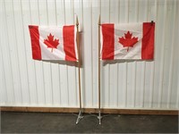2 69" Flag Poles w/ 36" x 24" Flags