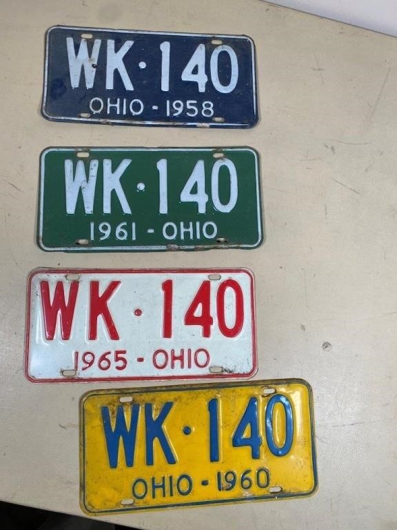 1950s-60s OH license plates