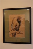 Hawk Charcoal Print