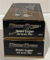 9mm Luger 124 Gr Blazer Brass 100 Rounds