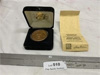Limited Edition Bronze Michael Jordan Coin & COA