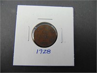 1928 Canadian One Cent Coin