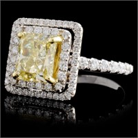 2.57ctw Fancy Diamond Ring in 18K White Gold