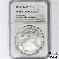 1993-P American Silver Eagle NGC PF69 UC