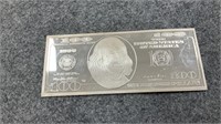 Metal 100 dollar bill