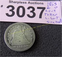 1853 Liberty seated love token with arrows
