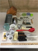 Kitchen, utensils, pans, knives