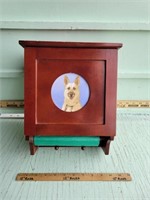 WOOD DOGGY WALL CABINET / LEASH HOLDER W/ BAGGIES