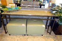 Metal & Granite Console Table