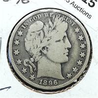 1896 Barber Half Dollar 50c VG CoinSnap
