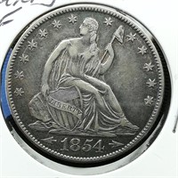 1854 O Seated Liberty Half 50c XF CoinSnap
