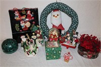 Christmas decorations and gift bags