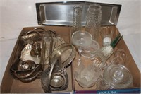 Glass vases,candle holders etc and silver plate
