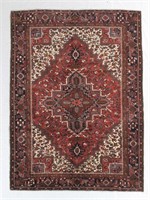 Hand Knotted Persian Heriz Rug 6.9x9.1 ft
