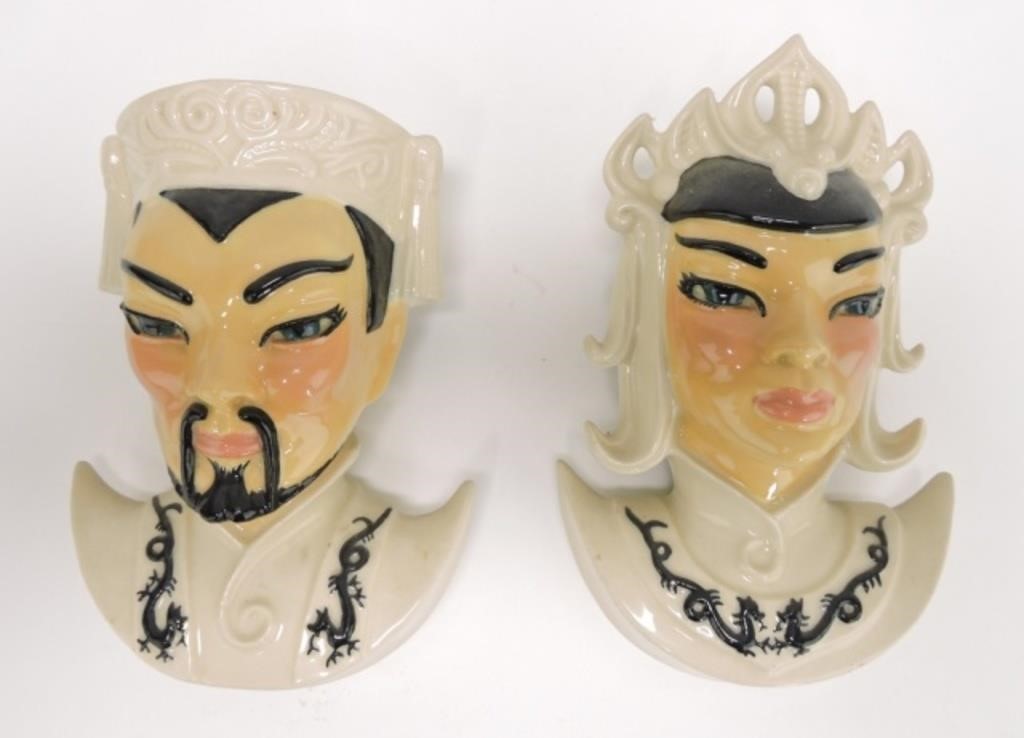 Ceramic Art Studio 'Mancho' and 'Lotus' pair of