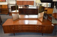 MID CENTURY MERIDEW DRESSING TABLE WITH MIRRORS,