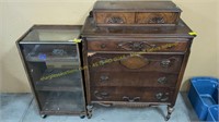 Antique Dresser w/ Hanky Drawers, Rolling Cart