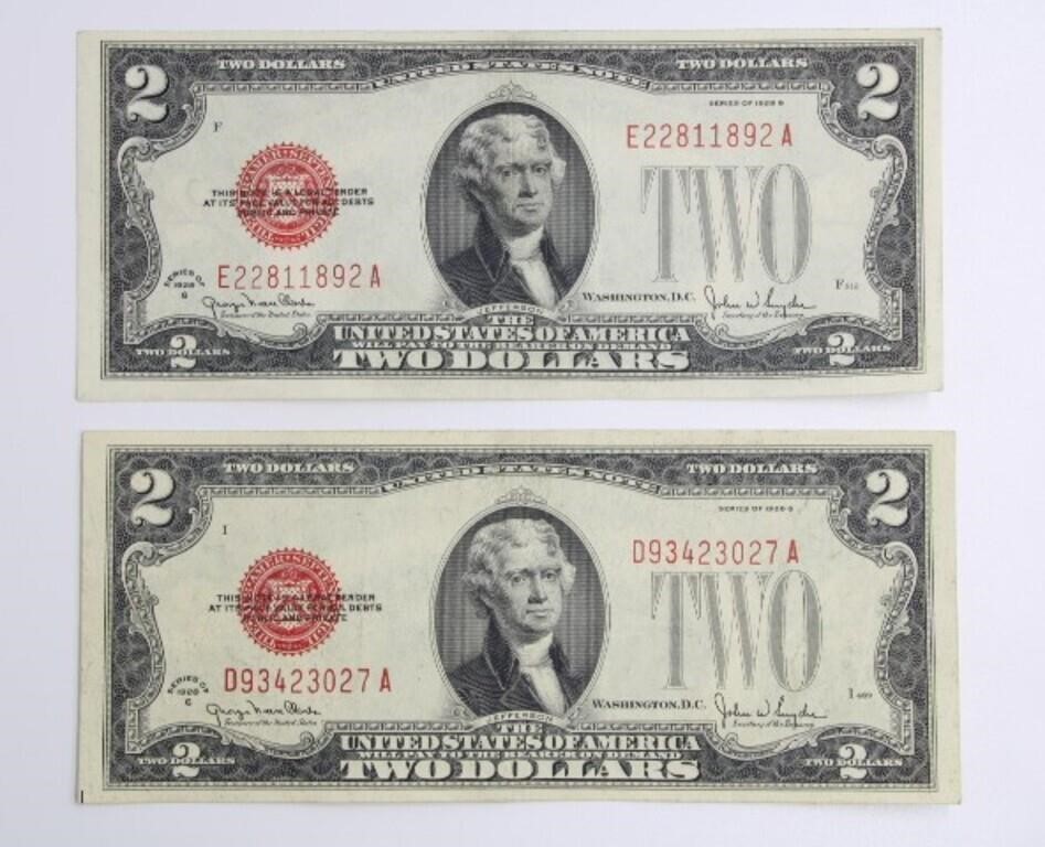 (2) $2 RED SEAL BILLS