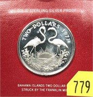 1971 Bahamas $2 .925 silver coin