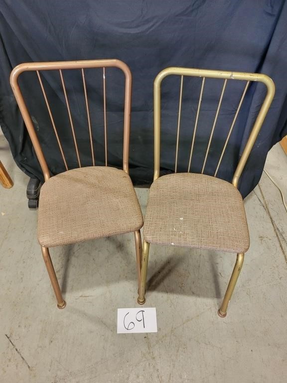 2 Vintage Metal Child's Vinyl Chairs