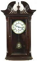 Vtg. Howard Miller Mahogany Georgian Wall Clock