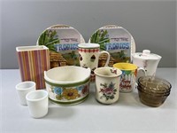 B-day Mugs; Planters; Tropics Plates; Canister;Pyr