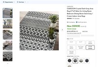 FM9563  CAMILSON Crystal Area Rug 67x9 Grey/Cre