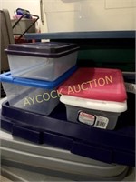 Plastic totes & containers (several)